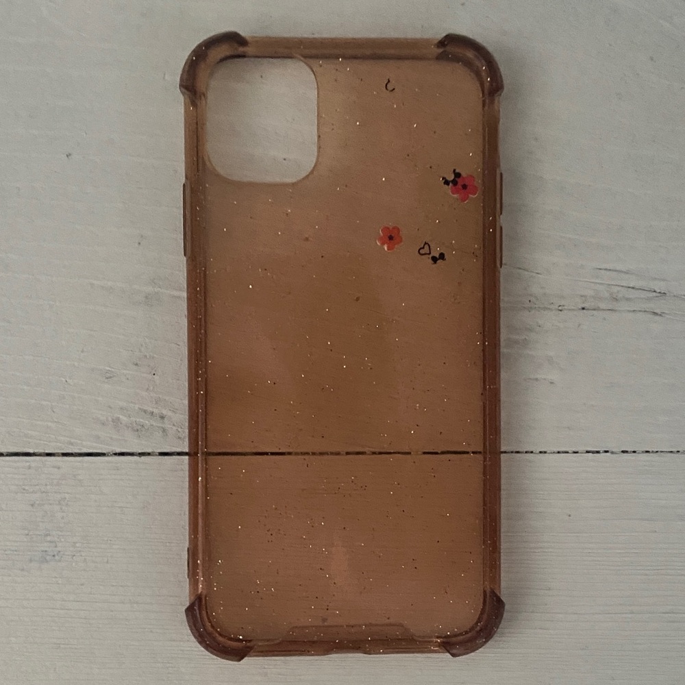 Clear Brown Floral i Phone Case